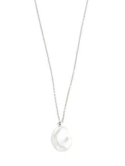 Pre-owned Tiffany & Co Platinum Pearl Pendant Necklace, 34" In Multi