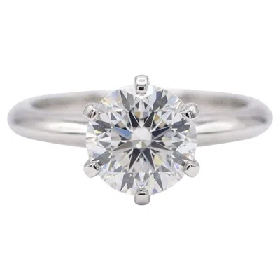 Pre-owned Tiffany & Co . Platinum Round Brilliant Diamond Engagement Ring 2.30 Ct In Multiple