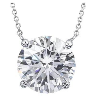 Pre-owned Tiffany & Co . Platinum Round Diamond Solitaire Pendant Necklace In Multi