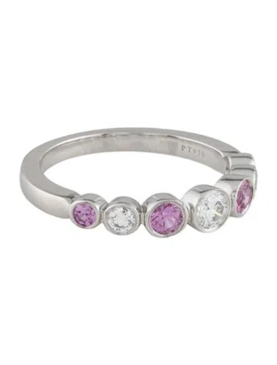 Pre-owned Tiffany & Co Platinum Sapphire & Diamond Jazz Ring In Multi