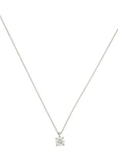 Pre-owned Tiffany & Co Platinum Tiffany Solitaire Diamond Pendant Necklace, 16" In Multi