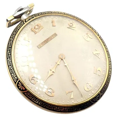 Pre-owned Tiffany & Co . Platinum Yellow Gold Enamel Merimont Pocket Watch 1940