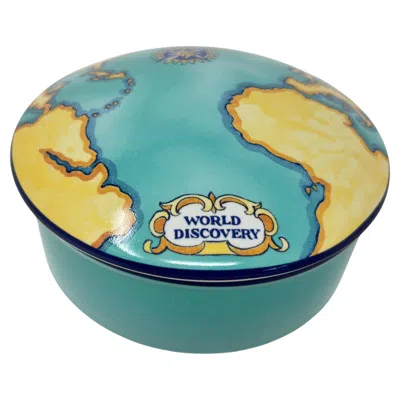 Pre-owned Tiffany & Co . Porcelain Lidded Box Designed For Tauck World France In Blue
