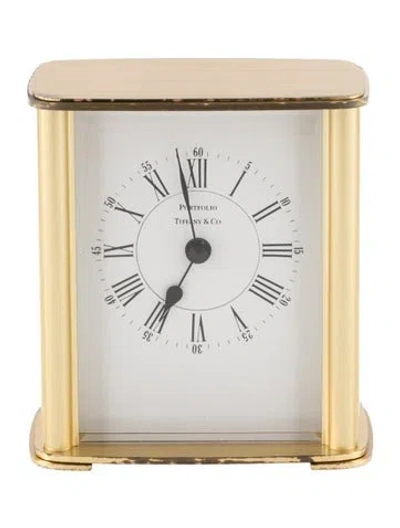 Pre-owned Tiffany & Co Portfolio Desk Clock In Metallic