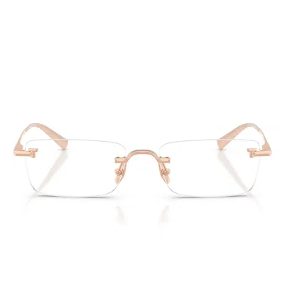 Tiffany & Co . Prescription Glasses Tf1177 Kb 6222 Rose Gold Plated/transparent Unisex In Neutral