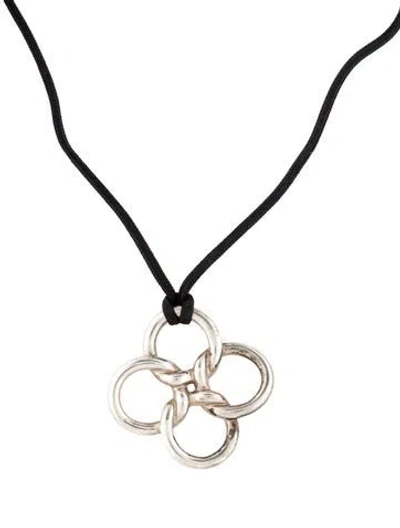 Pre-owned Tiffany & Co Quadrifoglio Pendant Necklace In Black