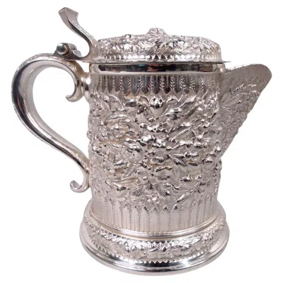 Pre-owned Tiffany & Co Rare Tiffany Victorian Classical Repousse Sterling Silver Tankard Pitcher