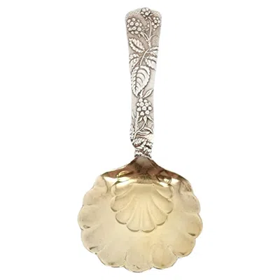 Pre-owned Tiffany & Co Raspberry Vine Sterling Silver Gold Wash Bon Bon Spoon W/mon #15478 In Multi
