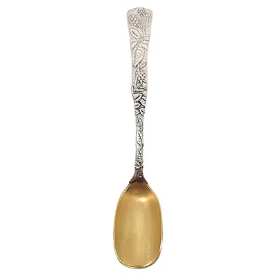 Pre-owned Tiffany & Co Raspberry Vine Sterling Silver Gw Bowl Cheese Scoop W/mono #18117 In Multi