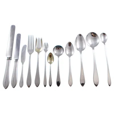 Pre-owned Tiffany & Co Reeded Edge By Tiffany Sterling Silver Flatware Set For 8 Service 101 Pieces