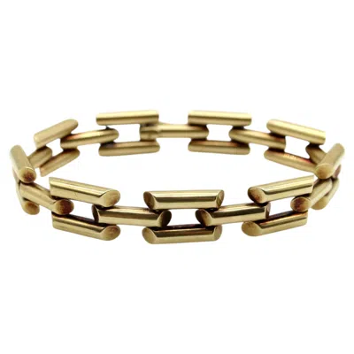 Pre-owned Tiffany & Co Retro 14k Gold . Small Tank Line Bracelet In Multiple