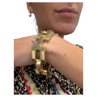 Pre-owned Tiffany & Co . Retro 1940s 14k Yellow Gold Tank Bracelet Rare