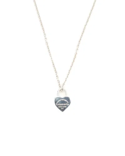Tiffany & Co Return To Heart Lock Chain Necklace In Silver