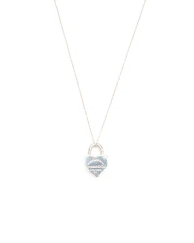 Tiffany & Co Return To Heart Lock Chain Necklace In Green