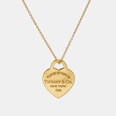 Pre-owned Tiffany & Co Return To Tiffany 18k Yellow Gold Necklace