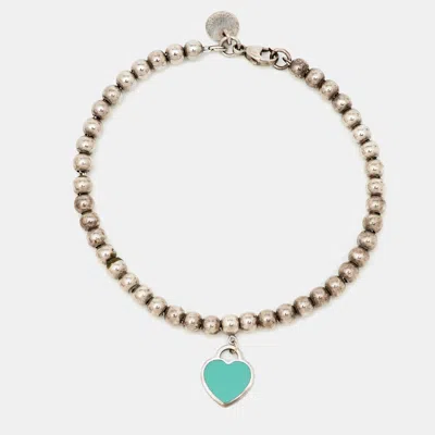 Pre-owned Tiffany & Co Return To Tiffany Enamel Silver 925 Bead Bracelet