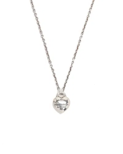 Tiffany & Co Return To Tiffany Heart Silver Necklace In Purple