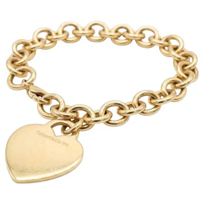 Pre-owned Tiffany & Co . Return To Tiffany Heart Tag 18k Gold Link Charm Bracelet In Multiple