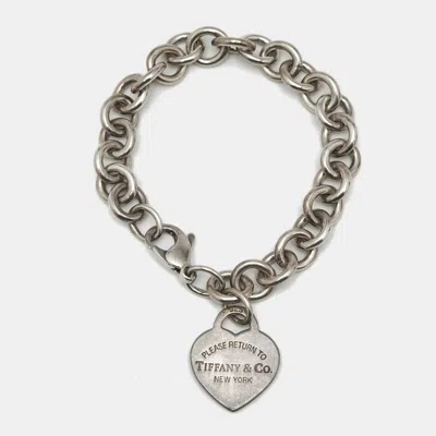 Pre-owned Tiffany & Co Return To Tiffany Heart Tag Sterling Silver Bracelet