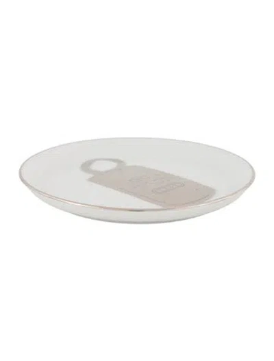 Pre-owned Tiffany & Co Return To Tiffany Key Tag Motif Trinket Dish In White
