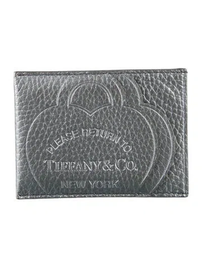 Pre-owned Tiffany & Co Return To Tiffany Leather Card Holder In Silver