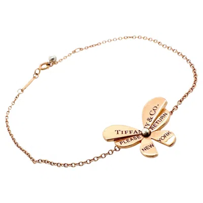 Pre-owned Tiffany & Co Return To Tiffany Love Bugs Collection Butterfly Chain Bracelet 18k Rg & Ss In Multi