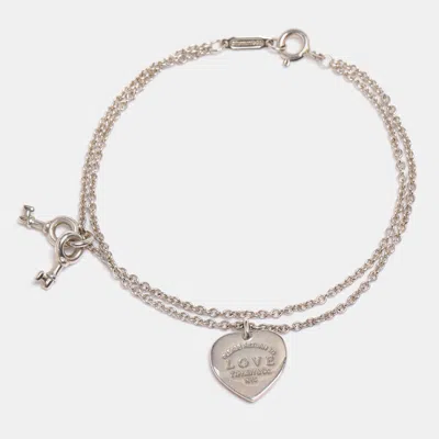 Pre-owned Tiffany & Co Return To Tiffany Love Heart Tag Key Sterling Silver Bracelet