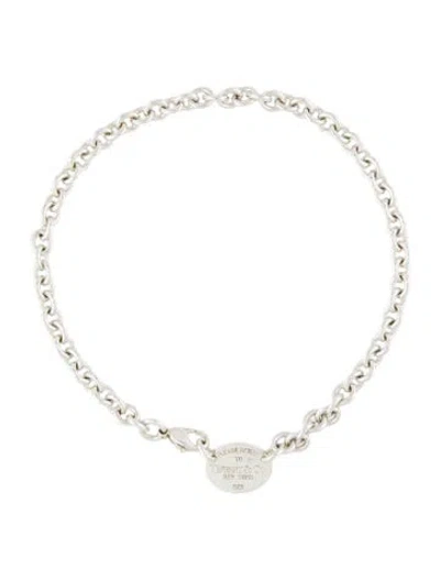 Pre-owned Tiffany & Co Return To Tiffany® Oval Tag Choker Necklace, 15.25" In Multi