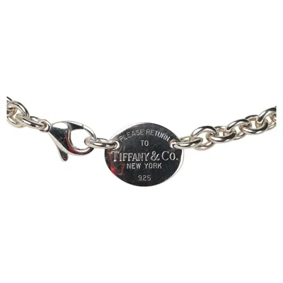 Pre-owned Tiffany & Co . Return To Tiffany Oval Tag Necklace Sterling Silver Chain Choker In Multiple