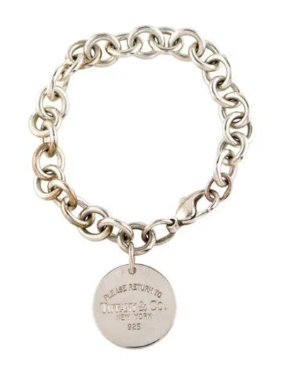 Pre-owned Tiffany & Co Return To Tiffany Round Tag Charm Link Bracelet, 6.75" In Multi