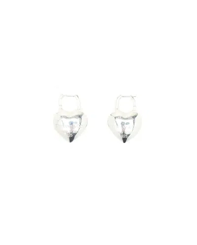 Tiffany & Co Return To Tiffany Silver Full Heart Earrings In Pattern