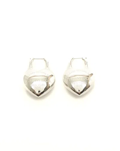 Tiffany & Co Return To Tiffany Silver Full Heart Earrings In Gold