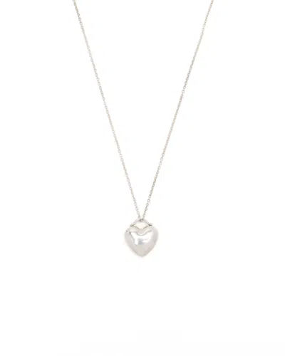 Tiffany & Co Return To Tiffany Silver Heart Tag Necklace In Metallic