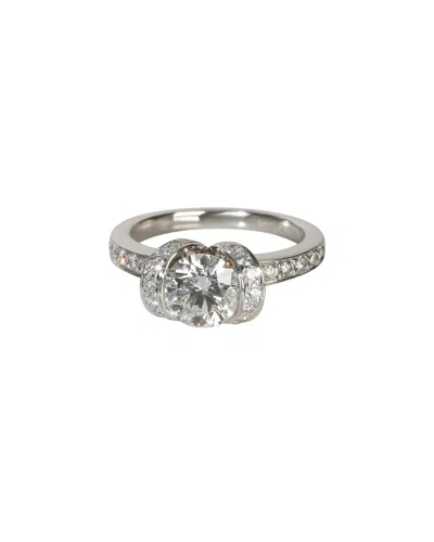 Pre-owned Tiffany & Co . Ribbon 0.38 Ct. Tw. Diamond Engagement Ring (authentic Pre-loved) In Transparent
