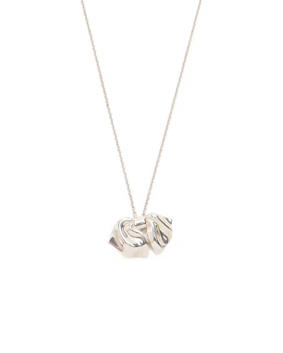 Tiffany & Co Ribbon Silver Necklace In Gold