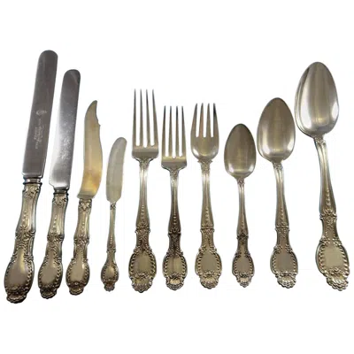 Pre-owned Tiffany & Co Richelieu By  Sterling Silver Flatware Set Service Fitted Box 81 Pcs In Brown