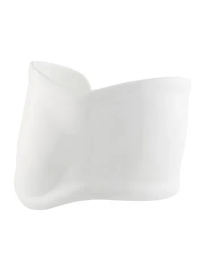 Pre-owned Tiffany & Co Right Large Bone Cuff Bracelet, 7" In White
