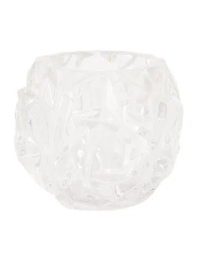 Pre-owned Tiffany & Co Rock Cut Crystal Votive In Transparent