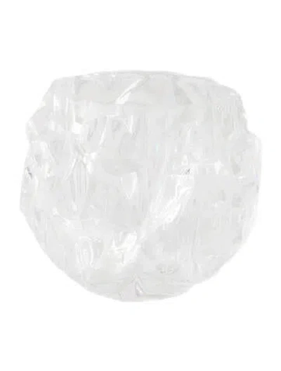 Pre-owned Tiffany & Co Rock Cut Votive Candle Holder In Clear