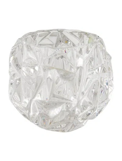 Pre-owned Tiffany & Co Rock Cut Votive Candleholder In Transparent