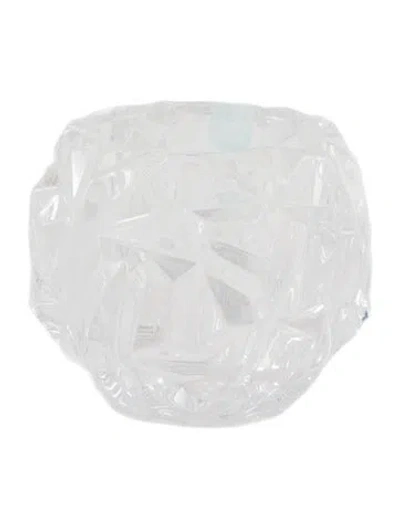 Pre-owned Tiffany & Co Rock Cut Votive Candleholder In Transparent