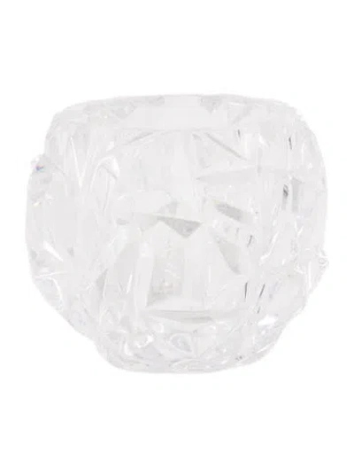 Pre-owned Tiffany & Co Rock Cut Votive Candleholder In Transparent