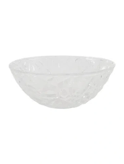 Pre-owned Tiffany & Co Rock-cut Crystal Bowl In Transparent