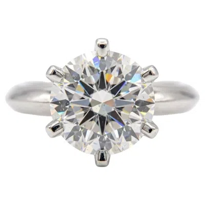 Pre-owned Tiffany & Co . Round Brilliant Diamond Solitaire Platinum Ring In Multi