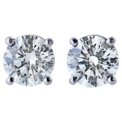 Pre-owned Tiffany & Co Round Cut 4.37cttw Diamond Stud Earrings In Multi