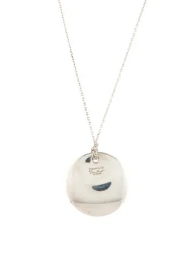 Pre-owned Tiffany & Co Round Disc Pendant Necklace, 14.75" In Multi