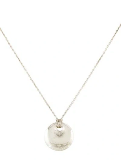 Pre-owned Tiffany & Co Round Disc Pendant Necklace, 15" In Multi