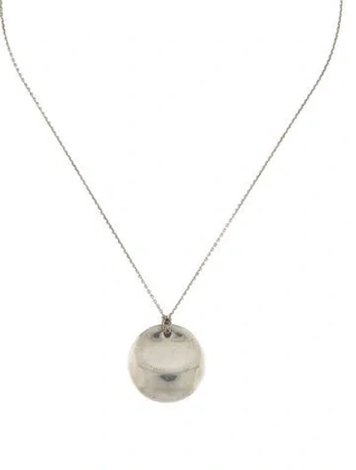 Pre-owned Tiffany & Co Round Disc Pendant Necklace, 15.5" In Multi