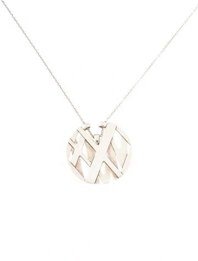 Pre-owned Tiffany & Co Round Medallion Pendant Necklace, 18" In Multi