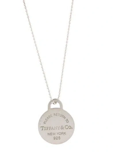 Pre-owned Tiffany & Co Round Tag Bead Chain Pendant Necklace, 34" In Multi